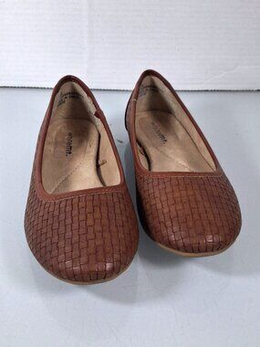White Mountain Brown Woven Ballet Flats Sandi Size 5.5 Slip On Shoes